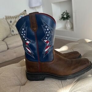 Ariat kids Brown and Blue Star Western Boots
